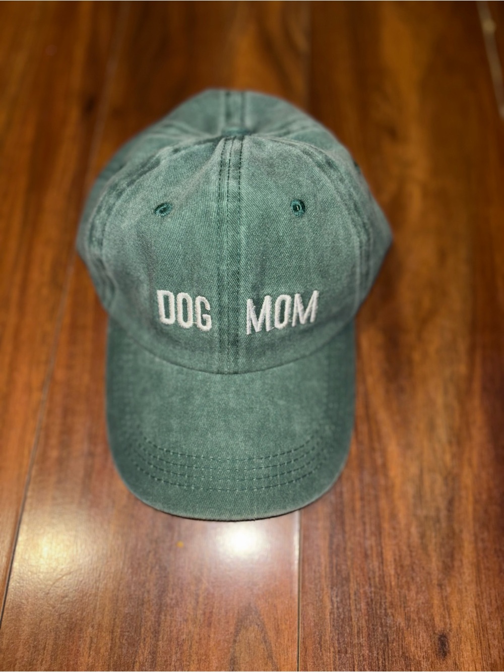 Green "Dog Mom" Baseball Cap